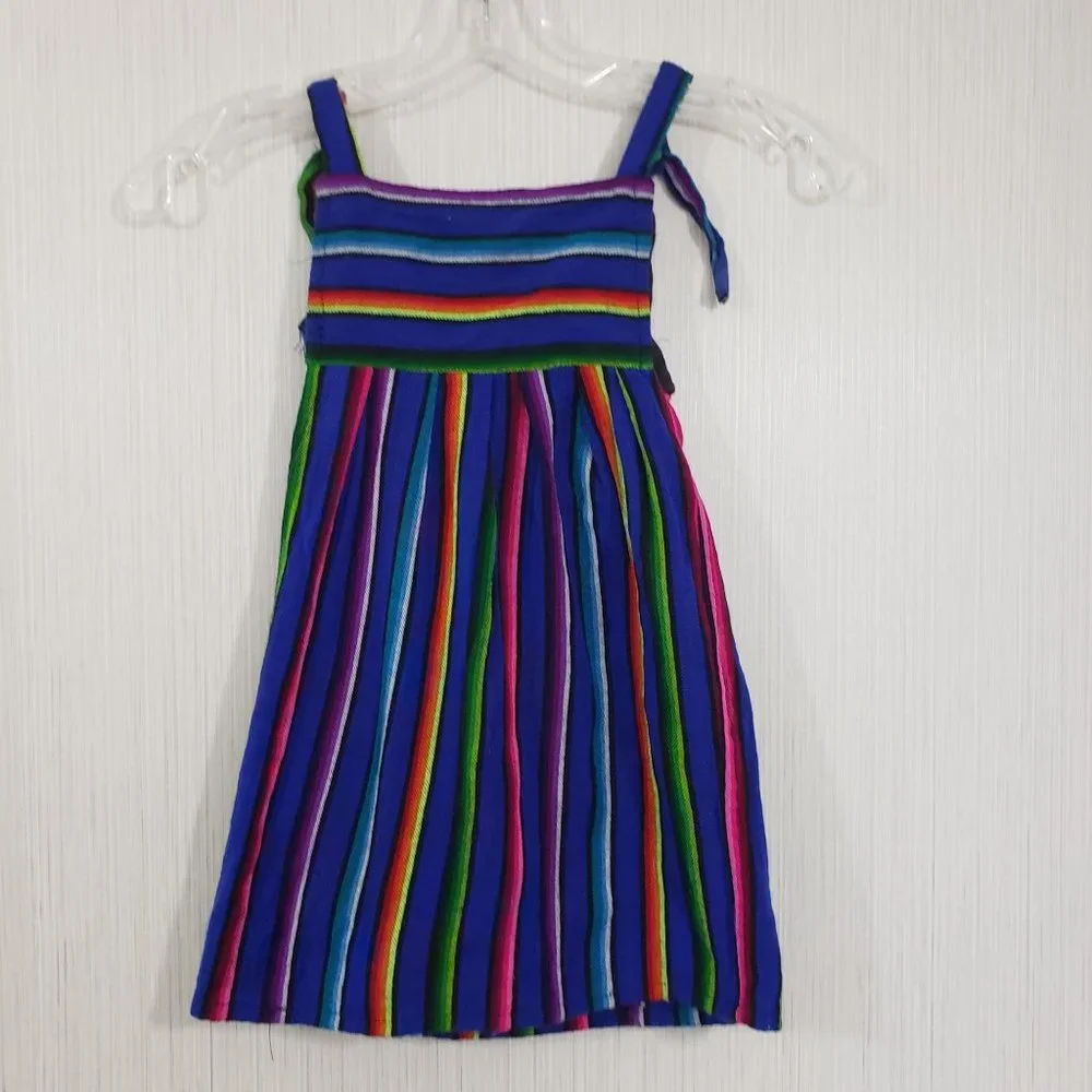 Elsa Ortiz handmade with embroidered front bib‎ wool blend jumper dress